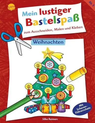 Produktbild: Mein lustiger Bastelspaß zum Ausschneiden, Malen und Kleben. Weihnachten: 20 weihnachtliche Bastelprojekte, für Kinder ab 3 Jahren
