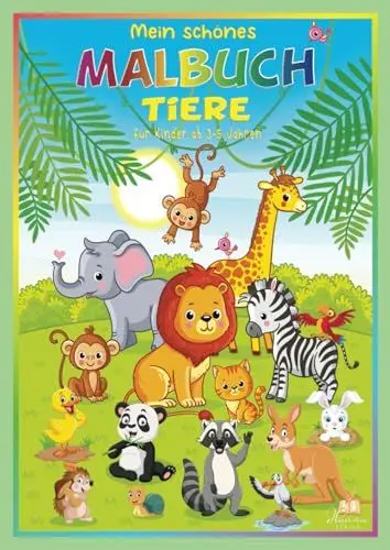 Produktbild: Mein schönes Tiere Malbuch für Kinder ab 3-5 Jahren: 50 süße Ausmalbilder von Tier-Babys, von Kätzchen bis Schmetterlinge, für kleine Künstler mit lebhafter Fantasie