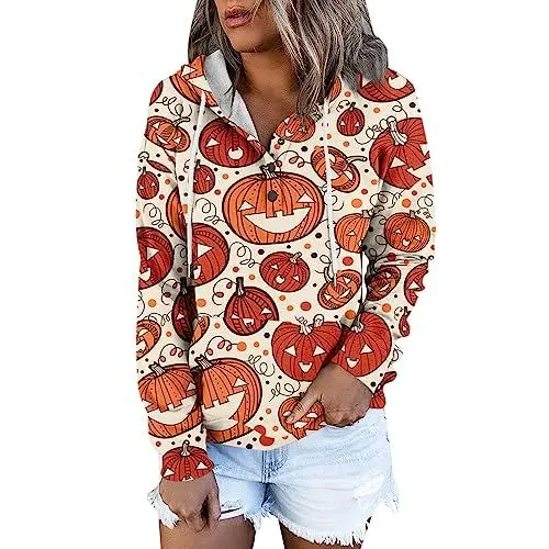 Produktbild: Meine Bestellungen Anzeigen Sweatshirt Maedchen Lockere Mehrfarbig Crewneck Sweatshirt Lustige Plus Size Langarm Schul Oberteile Frauenkleidern Coole Dicke Herbst Geknöpftes Orange