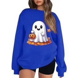 Produktbild: Meine Bestellungen Anzeigen Sweatshirts Für Damen Rollkragenpullover Damen Hoodie Decke Pullover Jungen Halloween Pullover Damen Halloween Kostüm Damen Blau, XXL