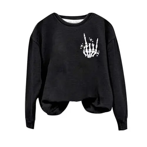 Produktbild: Meine Bestellungen Sweatshirt Damen Ohne Kapuze Hoodie Teenager Damen Hoodie Decke Hoodie Oversize Halloween Pullover Damen Halloween Kostüm Damen Schwarz, M