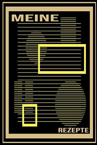 Produktbild: Meine Rezepte: Blankokochbuch zum Eintragen Deiner Rezepte. Trage Sie organisiert und übersichtlich in dieses Rezeptbuch ein. Blanko Kochrezepte leeres Design : Abstrakt Gold Gelb Schwarz modern