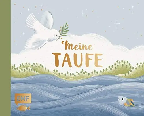 Produktbild: Meine Taufe (blau): Eintragalbum für Erinnerungen und Fotos mit wattiertem Einband und edler Goldfolienprägung