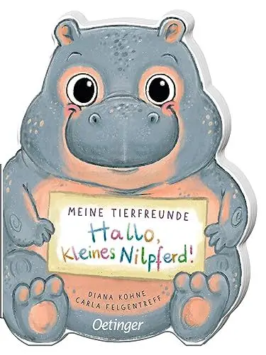 Produktbild: Meine Tierfreunde. Hallo, kleines Nilpferd!: Konturgestanztes Kinderbuch ab 1 Jahr über Tiere aus der afrikanischen Savanne