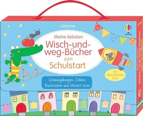 Produktbild: Meine liebsten Wisch-und-weg-Bücher zum Schulstart: Schwungübungen, Zahlen, Buchstaben und Uhrzeit lesen (Meine Wisch-und-weg-Bücher)