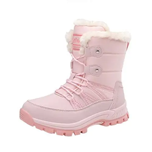 Produktbild: KKvoPiQ Schwarze Mit Absatz Anti-Rutsch-Stiefel Für Frauen Schneestiefel Waetpoof Schnür Schwarz (Red, 36)