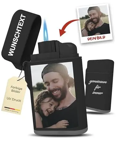 Produktbild: Meinearmbänder Feuerzeug personalisiert mit Foto – Farbbild Druck | Personalisierte Geschenke für Männer & Frauen | Perfekt als Geschenkidee für besondere Anlässe