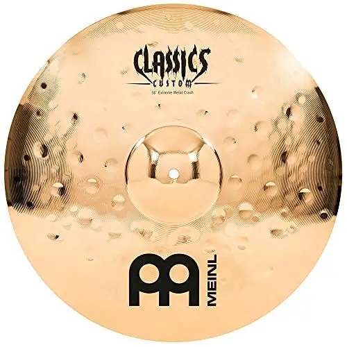 Produktbild: Meinl Cymbals Classics Custom Extreme Metal Crash — 18 Zoll (Video) Schlagzeug Becken (45,72cm) B12 Bronze, Brilliantes Finish (CC18EMC-B)