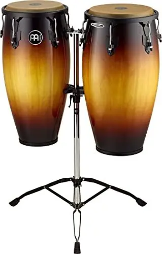 Produktbild: Meinl Percussion Headliner Conga Set - Handtrommel Set 11 Zoll und 12 Zoll - Büffelfell - Inkl. doppelstrebigen Ständer - Siam Eiche, Mehrfarbig (HC812VSB)