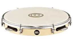 Produktbild: Meinl Percussion Traditional Wood Pandeiro - Rahmentrommel mit Schellen - Durchmesser 10 Zoll - Ziegenfell - Pappel / Stahl, Natur / Verchromt (PA10PW-M)