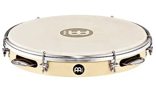 Produktbild: Meinl Percussion Traditional Wood Pandeiro - Rahmentrommel mit Schellen - Durchmesser 10 Zoll - Ziegenfell - Pappel / Stahl, Natur / Verchromt (PA10PW-M)