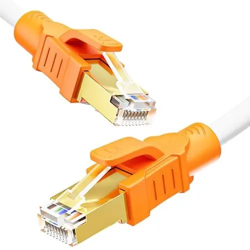 Produktbild: MEIPEK Lan Kabel 5 Meter Cat 8, Netzwerkkabel 5m 40Gbps 2000MHz High Speed Ethernetkabel 26AWG SFTP Geschirmt RJ45 Kabel Weiß Lang Internetkabel POE Patchkabel für Modem Router