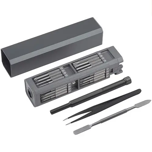Produktbild: Meister Feinmechaniker-Bit-Satz - 37 x 153 x 37 mm - 30-teilig - Edles Alu-Case - Reparatur-Set für Smartphones, PCs, Uhren, Brillen, & Co. / Repair-Tool-Kit / Präzision-Schraubendreher-Set / 3387950