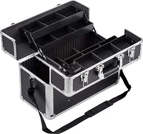 Produktbild: Meister Mehrzweckkoffer 450 x 320 x 225 mm - Extra viel Stauraum - Einteilbare Kleinteilfächer & Stehfach - Abschließbar - Inklusive 2 Schlüssel & Tragegurt / Kosmetikkoffer / 9095050, Beige