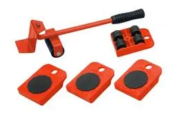Produktbild: Meister Möbel-Transportroller-Set 5-teilig - 4 Möbelroller & 1 Lastenheber - Je 150 kg Tragkraft - Anti-Rutsch-Beschichtung - Zum mühelosen Verschieben / Umzugshelfer / Lastenheber / 419900