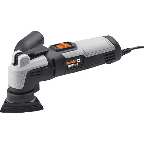 Produktbild: Meister Multifunktionswerkzeug 310 W, MFW310 - Geschwindigkeitsregler - Zum Sägen, Schleifen & Schaben - Inkl. Tauchsägeblatt, Schaber, Schleifplatte, Schleifpapier/Multitool mit Zubehör / 5454400