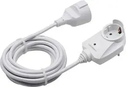 Produktbild: Meister Schutzkontakt-Verlängerung mit Zusatzstecker - 5 m Kabel - weiß - IP20 Innenbereich / Powersplit / Verlängerungskabel mit Überspannungsschutz / Schuko-Verlängerung / 7430670