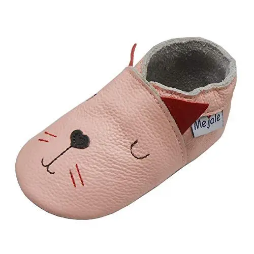 Produktbild: Mejale Baby Lederschuhe Infant Crawling Kleinkind Mokassins Weiche Sohle Walking Girl Rosa Katze Hausschuhe (6-12 Monate, M)