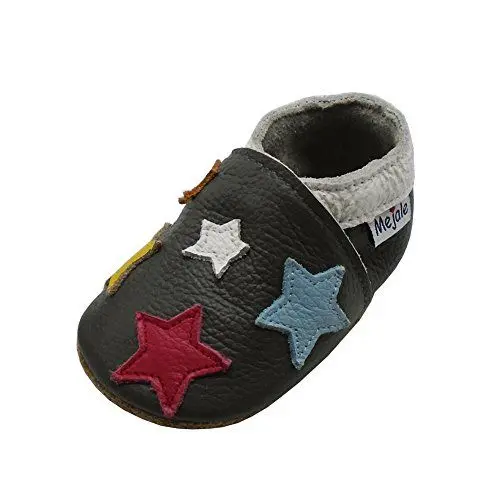 Produktbild: Mejale Baby Lederschuhe Weiche Sohle First Walker Schuhe Krabbelschuhe Kleinkind Kinder Jungen Hausschuhe(Dunkelgrau,24-36 Monate,XXL)