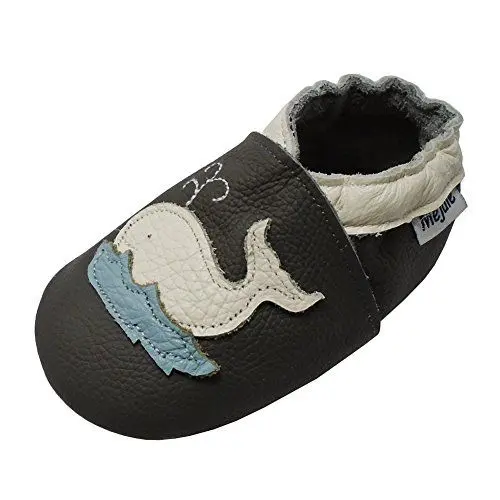 Produktbild: Mejale Leder Babyschuhe Wanderschuhe Krabbelschuhe Kleinkind Kinderschuhe Jungen Mädchen Hausschuhe(Dunkelgrau,18-24 Monate,XL)