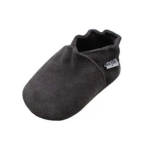 Produktbild: Mejale Weiche Leder Schlüpfen Lauflernschuhe Krabbelschuhe Babyschuhe Mokassin (17/18 EU, Grau, Numeric_17)
