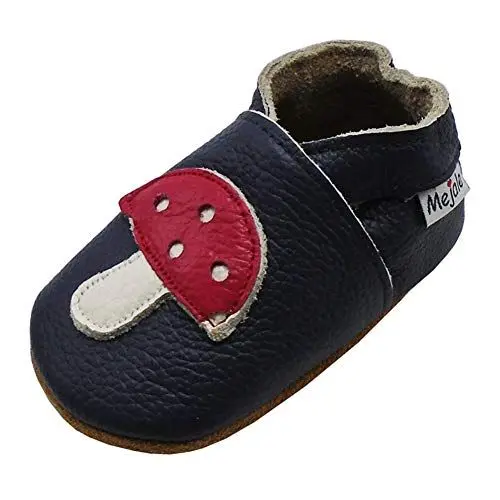 Produktbild: Mejale Weiche Sohle Leder Babyschuhe Lauflernschuhe Krabbelschuhe Kleinkind Kinderschuhe Hausschuhe Karikatur Blume 12-18 Monate,Marineblau,21/22 EU