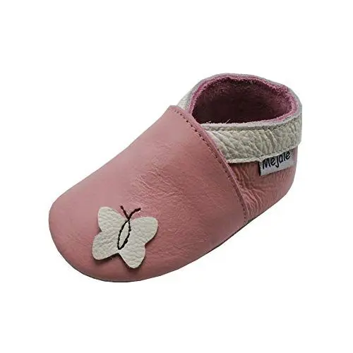 Produktbild: Mejale Weiche Sohle Leder Babyschuhe Lauflernschuhe Krabbelschuhe Kleinkind Kinderschuhe Hausschuhe Karikatur Schmetterling(6-12 Monate, Rosa,M)