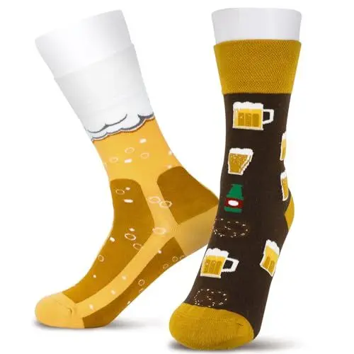Produktbild: MEJOSER Bier Socken, Biersocken Männer, Bier Geschenke für Männer, Lustige Socken Herren Frauen 36-43, Socken mit Motiv, Bunt Witzige Socken, Lustige Geschenke für Männer