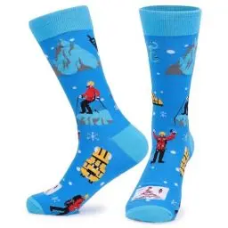 Produktbild: MEJOSER Lustige Socken Herren Bunte Socken 39-45 mit Motiv Lustig Witzig Klettern Ski Wandern Weihnachtssocken Geschenke für Kletterer (DE/NL/SE/PL, Numerisch, 39, 45, Regular, Regular, Klettern)