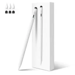 Produktbild: MEKO Stift für iPad Apple 2018-2024 mit Gummispitze Schnellladefunktion Palm Rejection und Neigungssensitivität für iPad Pro 11''/12,9''/ iPad 10/9/8/7/6. Gen/iPad Mini 6/5. Gen/iPad Air 5/4/3. Gen