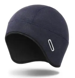Produktbild: MELASA Warme Winter Fahrradhelm Mütze, Helmet Liner Skull Cap mit Brillenlöchern, HelmunterziehmüTze für Herren Damen Radfahren Skifahren Laufen Violett Blau
