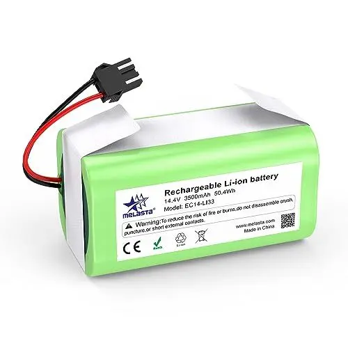 Produktbild: MELASTA 14,4 V 3500 mAh Li-Ionen Ersatz Akku für Tesvor X500, Eufy RoboVac 11, 11S, 11S MAX, 30, 30C, 30C Max, 12, 15C, 15C MAX, 15T, 35C, DEEBOT N79S N79 DN622,Conga Excellence 990 950 1090