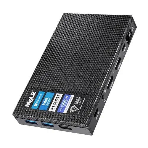 Produktbild: MeLE Quieter 4C lüfterloser Mini-PC N100 16GB 512GB mit Windows 11 Pro, volle USB-C-Funktionalität, 4K HDMI Desktop-PC für IoT, Zuhause, Büro, Bildung, Astrophotographie