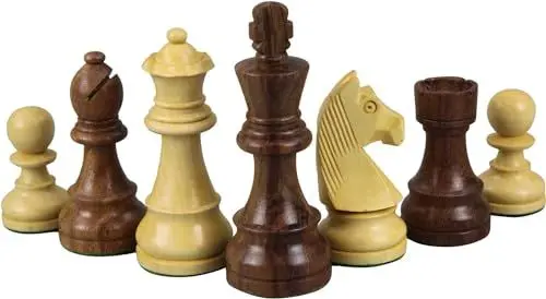 Produktbild: Melia Games Schach-Figuren aus Holz - 63 x 25 mm Königshöhe (31 x 20 mm Bauerhöhe) - handgemacht aus