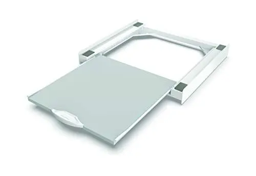 Produktbild: MELICONI Torre Pro L60 Universal-Überlappungsset für Waschmaschine und Wäschetrockner, vormontierte Halterung mit ausziehbarem Holzboden, Sicherheitsgurt inklusive, Tragkraft 250 kg