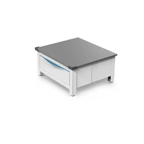 Produktbild: Meliconi Base Space Extra | Erhöhungsplattform für Waschmaschine oder Trockner mit ausziehbarer Schublade aus Technopolymer, 28 Liter, Max. 250 kg, Weiß