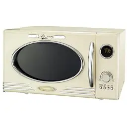Produktbild: MELISSA 16330128 Retro Mikrowelle/1000 Watt/23 Liter Garraum,Design Mikrowelle mit Grill/Creme Farben