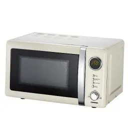 Produktbild: Melissa 16330108 Classico Mikrowelle Mikrowellenofen Retro-Design Metall-Gehäuse, 20 Liter Garraum, 700 Watt Mikrowellenleistung, Timer, 5 Leistungsstufen, Creme