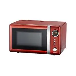 Produktbild: Melissa 16330109 Classico Mikrowelle Mikrowellenofen Retro-Design Metall-Gehäuse, 20 Liter Garraum, 700 Watt Mikrowellenleistung, Timer, 5 Leistungsstufen, Rot Metallic