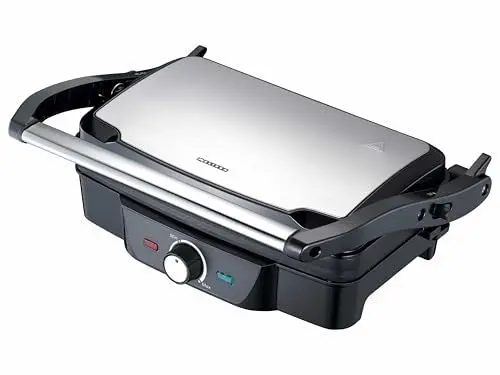 Produktbild: Melissa Kontaktgrill - Kontaktgrill vollständig aufklappbar - Für Sandwiches, Steak und Panini - antihaftbeschichtet - mit Temperaturregler - 1600 Watt - Edelstahl gebürstet