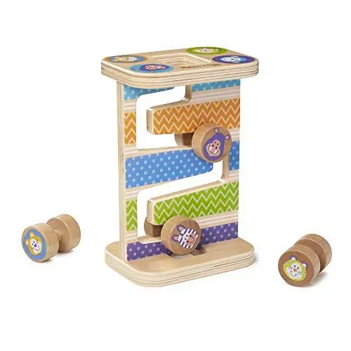 Produktbild: Melissa & Doug 40125 First Play Safari Zick-Zack-Turm aus Holz mit 4 rollenden Teilen (5 Teile)