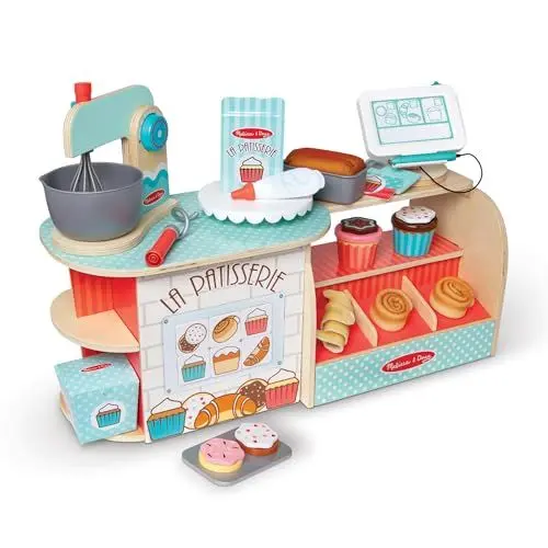 Produktbild: Melissa & Doug Bäckerei La Patisserie aus Holz (39 Teile) | Holzspielzeug Für Kinder | Rollenspielzeug | Montessori Spielzeug | 3+ | Geschenk für Jungen oder Mädchen | FSC-zertifizierte Materialien