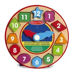 Produktbild: Melissa & Doug FBA_18593 Holzuhr mit Formen zum Sortieren (13 Teile)