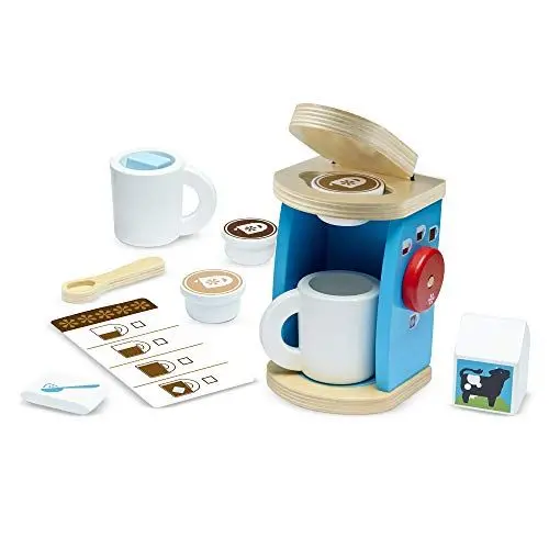 Produktbild: Melissa & Doug Holzset zum Brühen und Servieren von Kaffee | Fantasiespiel | Essensspiel | 3+ | Geschenk für Jungen oder Mädchen