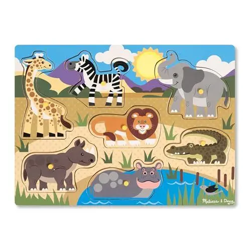 Produktbild: Melissa and Doug Safari Holzpuzzle Kinder | Puzzle ab 2 Jahre | Greifpuzzle Steckpuzzle Holz ab 2 Jahre | Holzpuzzle ab 2 | Holzspielzeug Spiele ab 2 Jahre | Schichtpuzzle Holz Puzzles Kind 2 Jahre