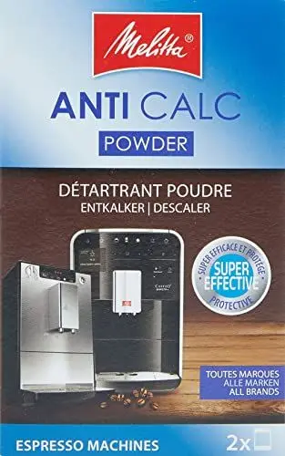 Produktbild: Melitta 178582 Entkalker Kaffeevollautomaten Anti Calc Espresso 2 Pulver Beutel je 40g (2x 40g), Verpackung kann variieren
