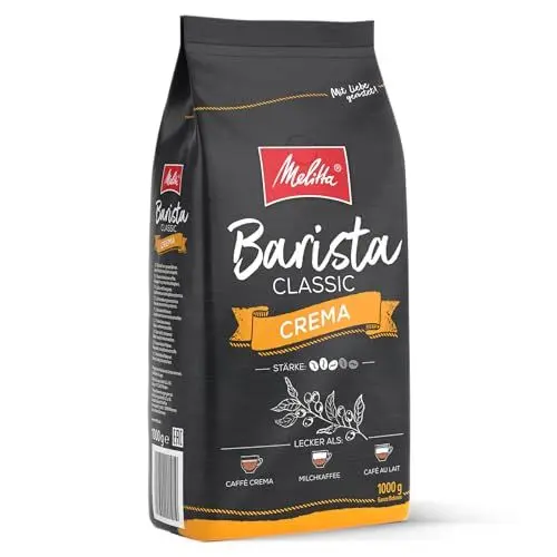 Produktbild: Melitta Barista Classic Crema, Ganze Kaffee-Bohnen 1kg, ungemahlen, Kaffeebohnen für Kaffee-Vollautomat, mittlere Röstung, Stärke 3