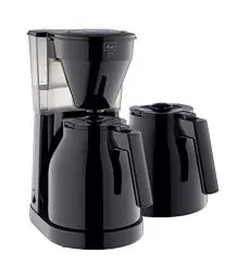 Produktbild: Melitta Easy Therm – Kaffeemaschine mit doppelter Thermokanne, Filterkaffeemaschine mit Tropfstopp, für bis zu 8 Tassen Kaffee pro Kanne, schwarz