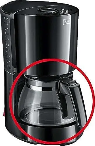 Produktbild: Melitta Enjoy Glas Ersatzkanne für Enjoy Filterkaffeemaschinen Typ 100201 und 1017-01/02, Schwarz