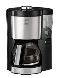 Produktbild: Melitta Look Perfection – Kaffeemaschine mit abnehmbarem Wassertank, Filterkaffeemaschine mit Glaskanne und Tropfstopp, für bis zu 10 Tassen Kaffee, schwarz